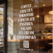 Coffee Chai Tea Salads  Bakery  Menu Window Decal Fensteraufkleber