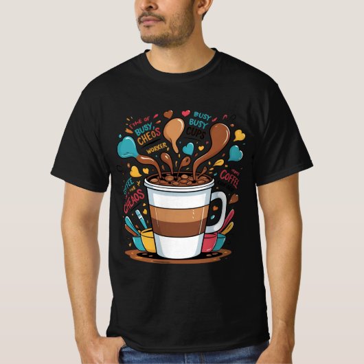Coffee Chaos & Confidence T-Shirt – Funny Motivati (Vorderseite)