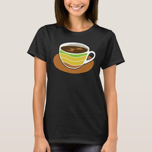 Coffee Charging Battery Cup Retro Graphic Plus Si T-Shirt (Vorderseite)
