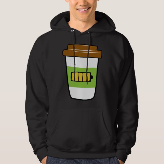 Coffee Charging  Battery Graphic Plus Size Hoodie (Vorderseite)