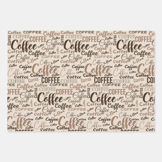 Coffee Charm Trio 3 Geschenkpapier Set (Vorderseite 3)