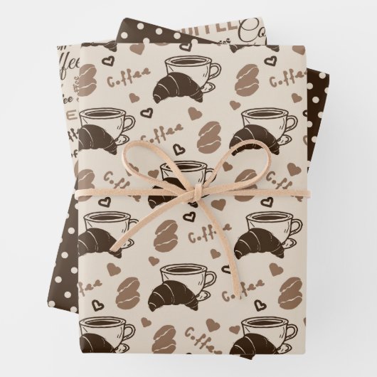 Coffee Charm Trio 3 Geschenkpapier Set (Beispiel)