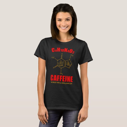 Coffee Chemical Struktur Kaffein Chemis Molecull T-Shirt (Vorne ganz)