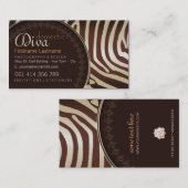 Coffee Choc Zebra Stilvolle Visitenkarten mit Logo Visitenkarte (Vorne/Hinten)