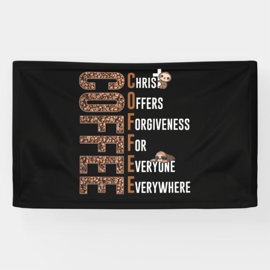 Coffee Christ Offers Forgiveness For Everyone Banner (Horizontal)