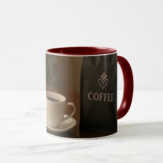 "Coffee & Clicks Mug – Steam, Shopping, and Lap Tasse (VorderseiteRechts)