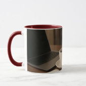 "Coffee & Clicks Tasse – Dampf, Einkaufen und Lapt (Links)