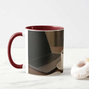 "Coffee & Clicks Tasse – Dampf, Einkaufen und Lapt