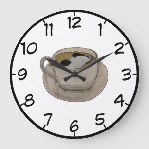 Coffee-Clock Große Wanduhr