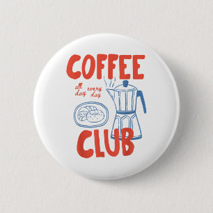 Coffee Club Retro Coffee Grafik für Kaffee Lover Button