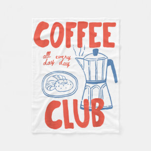 Coffee Club Retro Coffee Grafik für Kaffee Lover Fleecedecke