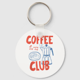 Coffee Club Retro Coffee Grafik für Kaffee Lover Schlüsselanhänger