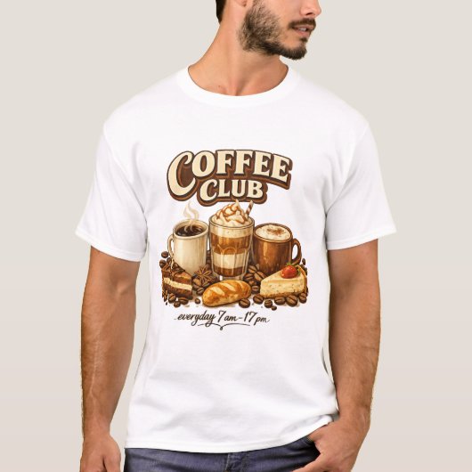 Coffee Club Retro T-Shirt (Vorderseite)
