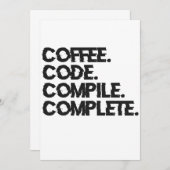 Coffee Code Kompilierung Komplett Funny Programmer Einladung (Vorne/Hinten)