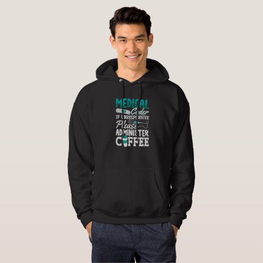 Coffee Coding ICD Assistant Programmer Medizinisch Hoodie (Vorne ganz)