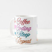 Coffee Coding Sleep Repeat - Programmierer  Kaffeetasse (Vorderseite Links)