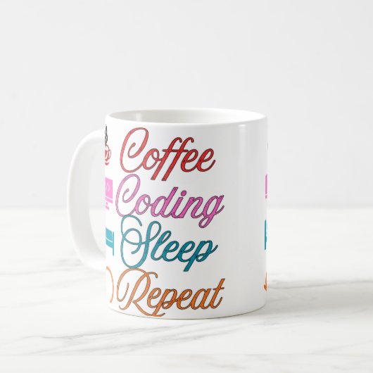 Coffee Coding Sleep Repeat - Programmierer  Kaffeetasse (Vorderseite Links)