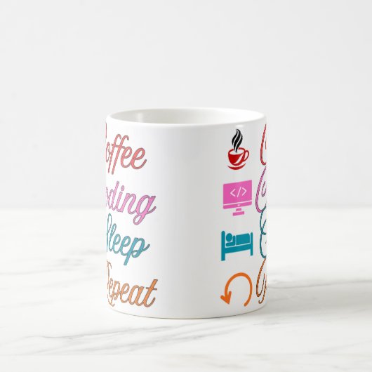Coffee Coding Sleep Repeat - Programmierer  Kaffeetasse (Mittel)
