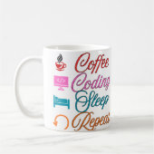 Coffee Coding Sleep Repeat - Programmierer  Kaffeetasse (Links)