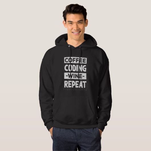 Coffee Coding Wine Repeat Encoder Coffee  Encoding Hoodie (Vorne ganz)