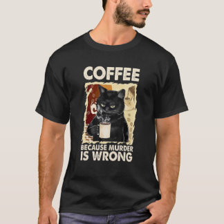 Coffee Coffee  Süße Katze V-Ausschnitt T-Shirt