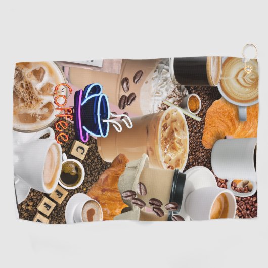 Coffee Collage Golf Handtuch (Horizontal)
