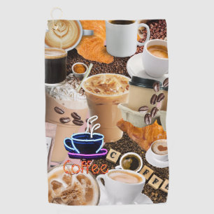 Coffee Collage Golf Handtuch