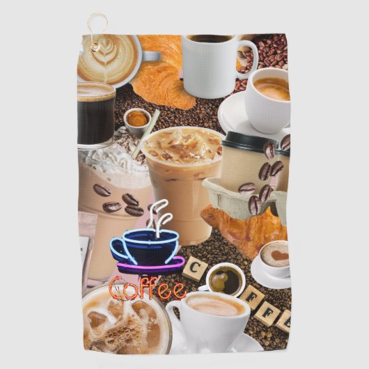 Coffee Collage Golf Handtuch (Vorderseite)