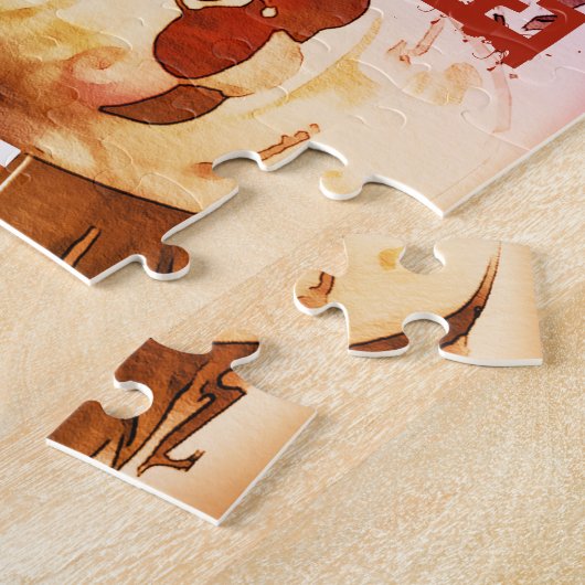 Coffee Collage Script Overlay Personalisiertes Puz Puzzle (Seite)