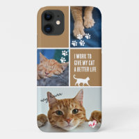 Coffee Colorblock Cat Foto Collage Monogram Pet