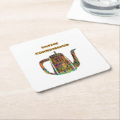 Coffee Connoisseur Floral Coffee Pot Rechteckiger Pappuntersetzer (angewinkelt)