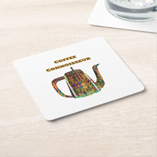 Coffee Connoisseur Floral Coffee Pot Rechteckiger Pappuntersetzer (angewinkelt)