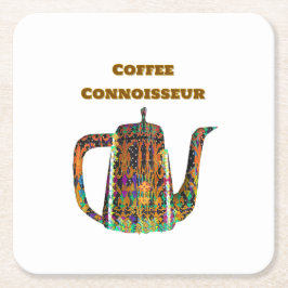 Coffee Connoisseur Floral Coffee Pot Rechteckiger Pappuntersetzer