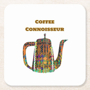 Coffee Connoisseur Floral Coffee Pot Rechteckiger Pappuntersetzer