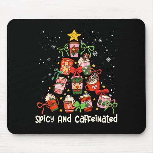 Coffee Coquette Bow Xmas Tree Christmas Scy Caffei Mousepad (Vorne)