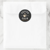 ☕ Coffee Crew Vintage Cafe-Mitarbeiteruniform ☕ Runder Aufkleber (Tasche)