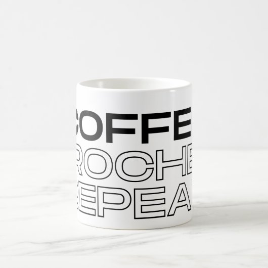 Coffee Crochet Repeat Coffee Mug Kaffeetasse (Mittel)