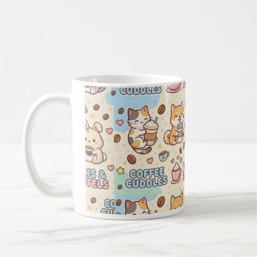 Coffee Cuddles Cute Classic Mug, 11 oz Coffee Mug Kaffeetasse (Links)
