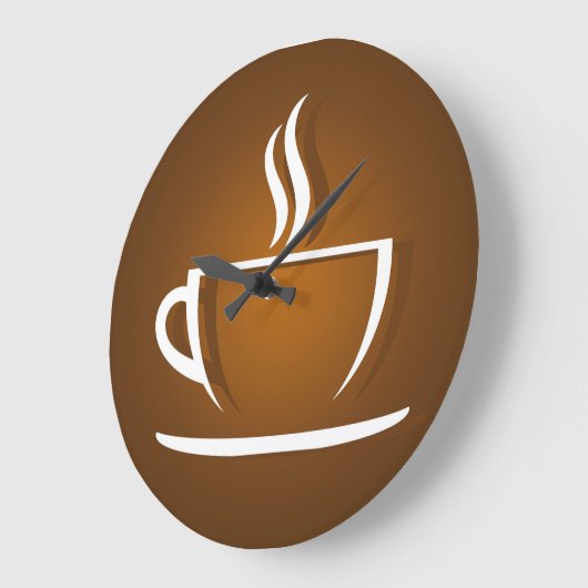 Coffee Cup Brown Große Wanduhr (Winkel)