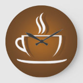 Coffee Cup Brown Große Wanduhr (Vorderseite)