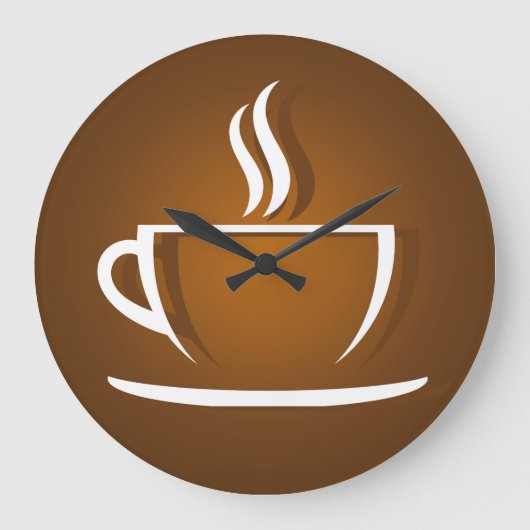 Coffee Cup Brown Große Wanduhr (Vorderseite)