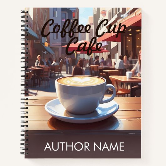 Coffee Cup Cafe Book Cover Inspiration Notebook Notizblock (Vorderseite)