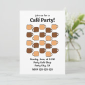Coffee Cup Café-Party Einladung (Stehend Vorderseite)