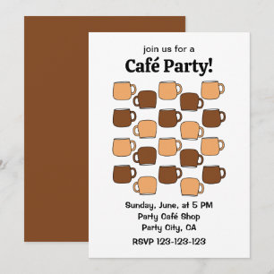 Coffee Cup Café-Party Einladung