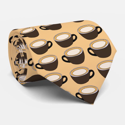 Coffee Cup Pattern Krawatte (Gerollt)
