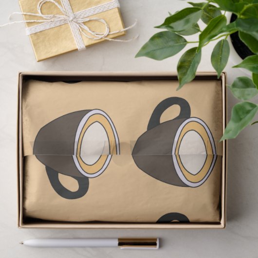Coffee Cup Pattern Seidenpapier (Geschenk)