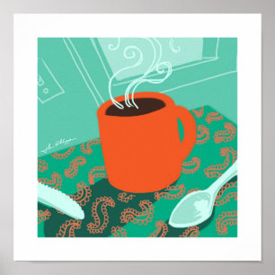 Coffee Cup retro print Poster