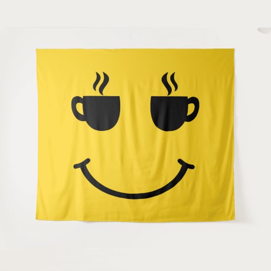 Coffee Cup Smile Wandteppich (Vorderseite (Horizontal))