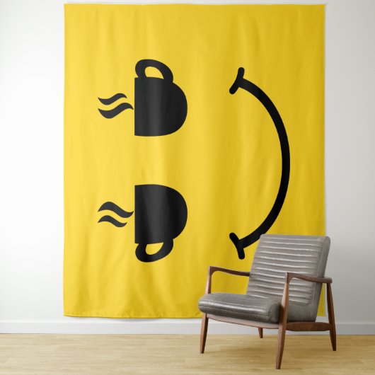 Coffee Cup Smile Wandteppich (Beispiel)