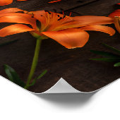 Coffee cup surrounded by vibrant orange flowers poster (Ecke)